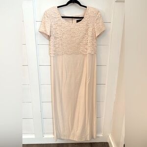 Y2K VIRGO II 12 pale pink lace midi woman nylon bridal coastal party dress